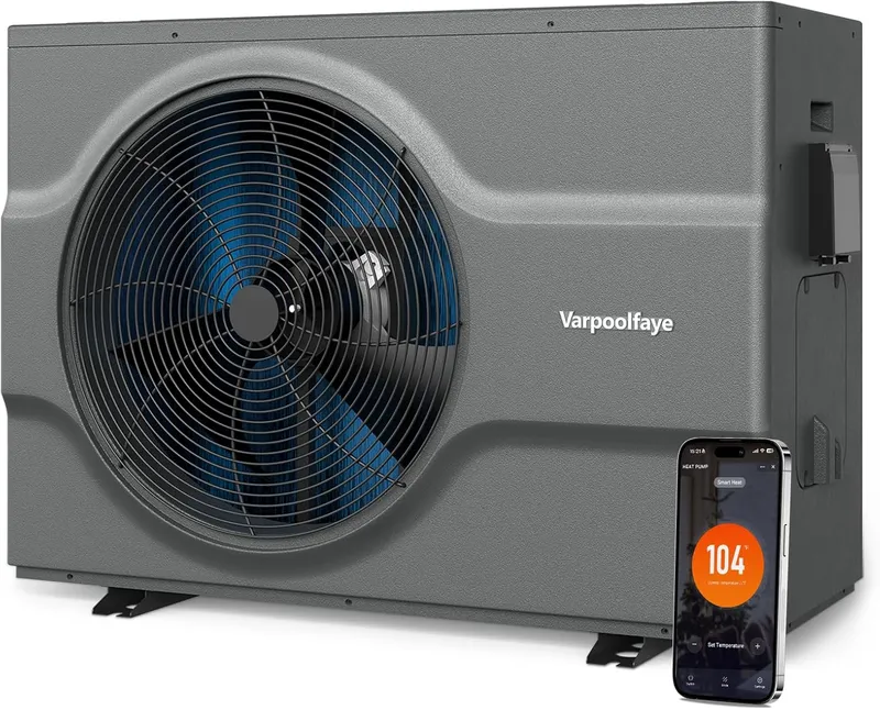 Varpoolfaye 65,000 BTU Inverter Swimming Pool Heat Pump for In Ground Pools