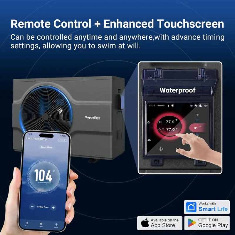 Varpoolfaye 88000 BTU Swimming Pool Heat Pump Above Ground Pool