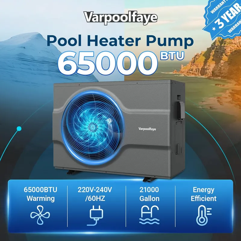 Varpoolfaye Inverter Swimming Pool Heat Pump for In Ground Pools